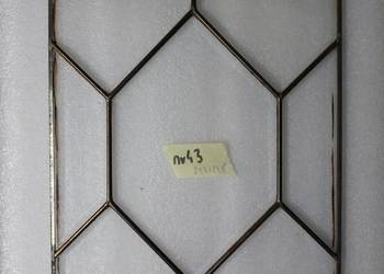 nr43 Witraż frontu starego zegara szafki szkło fazowane 21,3x24,8cm