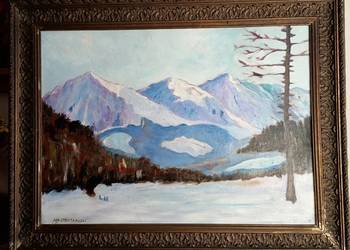 Tatry - obraz olejny na drewnie