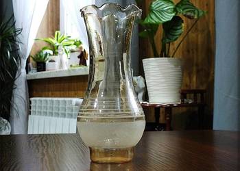 Wazon / Wazonik szklany 21cm Kolekcjonerski z lat 70-80' Epoki czasów PRL