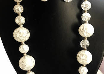 naszyjnik i kolczyki z kwarcu lodowego i srebra