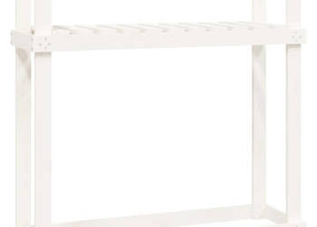 Stojak na drewno biały 110x35x1085 cm lite drewno sosnowe WM-823858