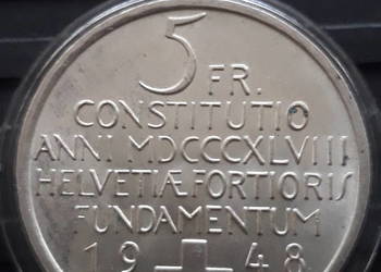 5 Franków  Szwajcaria 1948 r. Rocznica Konstytucji-mennicze 5 Franków  Szwajcaria 1948 r. Rocznica Konstytucji-mennicze