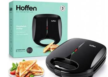 Opiekacz do kanapek Hoffen Mgh-619 Czarny 750W Powłoka nieprzywier. NOWY !
