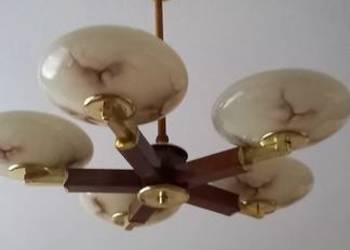 Pięcioramienny żyrandol w stylu Art Deco