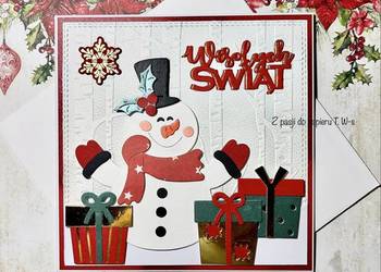 Kartka świąteczna Boże Narodzenie ręcznie robiona z kopertą