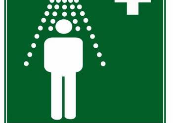 Naklejka znak informacyjny PRYSZNIC BEZPIECZEŃSTWA GI002