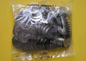 Polska 1 złoty 2010 - woreczek bankowy NBP ( 100 sztuk) - stan menniczy