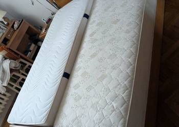 Łóżko małżeńskie podwójne ze stelażem i pojemnikami na pościel