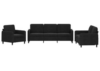 3-cz. komplet wypoczynkowy czarny obity aksamitem WM-3201939