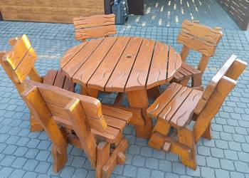 Komplet ogrodowy z drewna