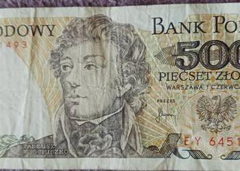 500 zł T. Kościuszko seria EY 1.VI.1982 r.