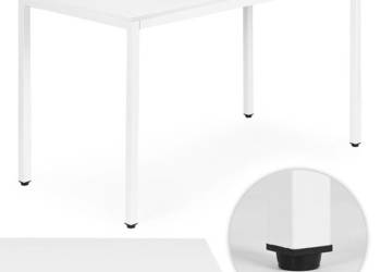 Stół kuchenny biurko 120x60 cm biały metalowa rama antypoślizgowe stopki