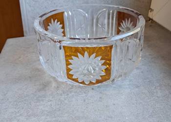 kryształowa miseczka z prlu z huty szkła Julia stan bdb- śr 13 cm, wys 7 cm