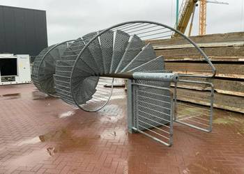 Schody techniczne ewakuacyjne okrągłe ocynkowane spiralne