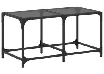 Stolik kawowy z czarnym szklanym blatem 785x40x40 cm stal WM-845975