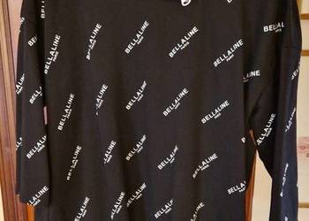 Bluza Megi  L / XL nowa bawełna  z kapturem z zamkiem czarna białe napisy