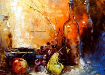 Kowalik - Abstrakcja III - 50x40cm Obraz Olejny Martwa Natura