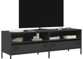 Szafka RTV czarna 135x39x435 cm stal walcowana na zimno WM-851334