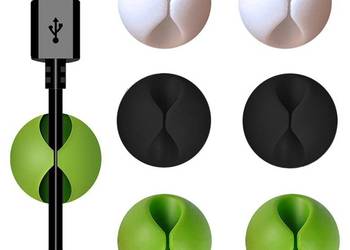 Organizer do kabli samoprzylepny – uchwyty/klipsy do przewodów 6 szt. | USB