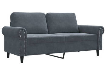 Sofa 2-osobowa ciemnoszary 140 cm tapicerowana aksamitem WM-359530