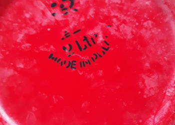 Emaliowana kanka z pokrywką z PRL-u.Oryginalna z epoki