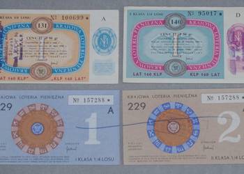 Zestaw losów Krajowej loterii pieniężnej