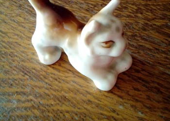 porcelanowy kotek sygnowany