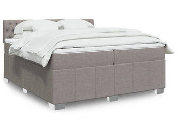 Łóżko kontynentalne z materacem taupe tkanina 200x200 cm WM-3287186
