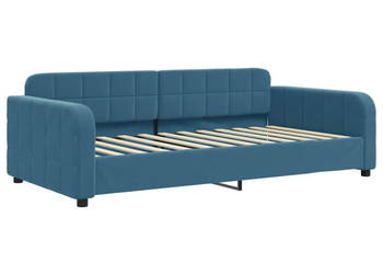 Sofa z funkcją spania niebieska obita aksamitem 90x200 cm WM-354057