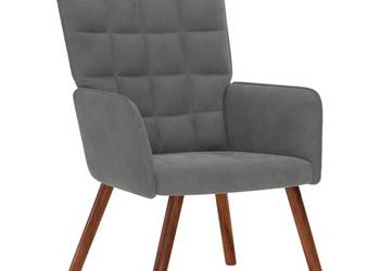 vidaXL Fotel, ciemnoszary, obity aksamitem(SKU:4016811)