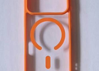 Etui/case przezroczyste z pomarańczowymi elementami i MagSafe iPhone 17 pro