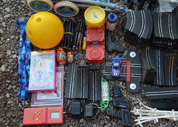 Zabawki, Tor samochodowy, Opiekacz, Wózek, Różności!!