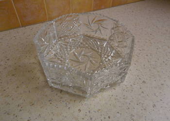 Kryształ PRL huta Zawiercie półmisek szer.25cm wys. 8cm. ładny
