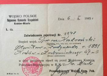 ( 2027 ) Zaświadczenie Rejestracji R.K.U. Kraków, Kozdroński