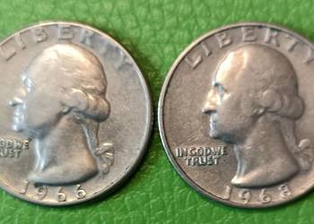 2 x Quarter Dollar Ćwierć Dolar Liberty Washington 1966 1968