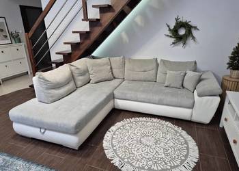 Narożnik Sofa Kanapa Carl II LUX BRW biały szary