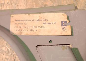NOWA część ściany bocznej tylnej prawa i lewa. Trabant 601