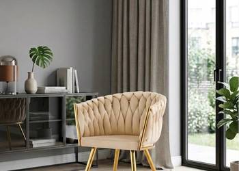 Beżowe Krzesło Tapicerowane Rosa-B, Wysyłka 24H, Dostawa 0zł