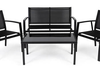 Zestaw mebli ogrodowych stół ławka fotele metal MultiGarden