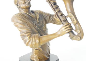 Figura z brązu grajek muzykant dekoracja rzeźba prezent Figura z brązu grajek muzykant dekoracja rzeźba prezent