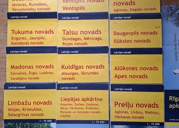 Łotwa 1:75 000  mapy 16 szt. Latwijas novadi+ gratis
