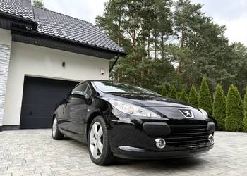Peugeot 307 CC 2.0 140 KM, 2008 r., 198 tys. km, serwis, czarny, zadbany