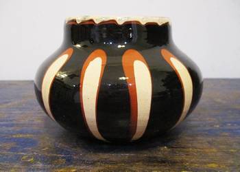 Wazon Brzuchaty Pękaty Ceramiczny Szkliwiony PRL
