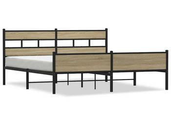 Łóżko Czarne Metalowe Rama Łóżka Metalowa Ze Stelażem 180x200 cm WM-3308504