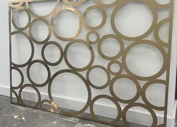 Złoty panel dekoracyjny / obraz ażurowy kółka glamour 120x80