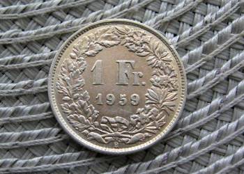 Szwajcaria 1 Frank 1959r - SREBRO