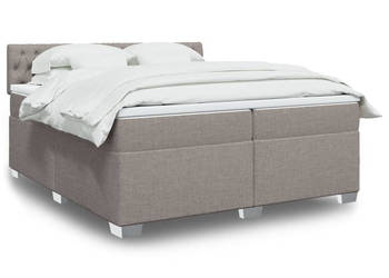 Łóżko kontynentalne z materacem taupe tkanina 200x200 cm WM-3286006