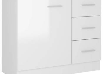 vidaXL Szafka pod umywalkę, biała, wysoki połysk, (SKU:804190)