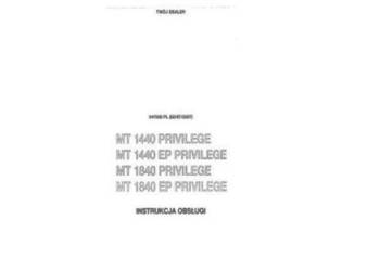 Manitou MT 1440, 1440 EP 1840, 1840 EP PRIVILEGE instrukcja