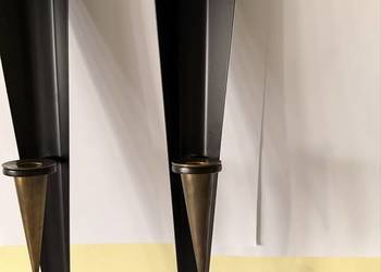 Świeczniki Ścienne Kinkiety Art Deco Vintage Retro Czarne z Mosiądzem 2szt